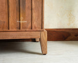Brisbane Elite Storage Three Door Wooden Cabinet Sideboard Furniselan Natural Oak Finish