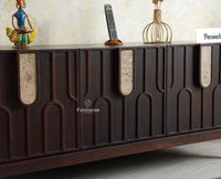 Brisbane Elite Storage Three Door Wooden TV Cabinet Media Unit Furniselan grey finish