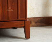 Brisbane Elite Storage Three Door Wooden TV Cabinet Media Unit Furniselan brown finish