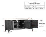 Brisbane Elite Storage Three Door Wooden TV Cabinet Media Unit Furniselan grey finish