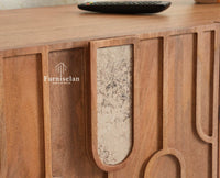 Brisbane Elite Storage Three Door Wooden TV Cabinet Media Unit Furniselan Natural Oak Finish