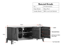 Brisbane Elite Storage Three Door Wooden TV Cabinet Media Unit Furniselan Natural Oak Finish