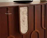 Brisbane Elite Storage Three Door Wooden TV Cabinet Media Unit Furniselan brown finish