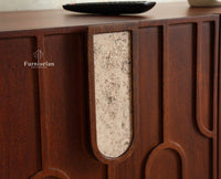 Brisbane Elite Storage Three Door Wooden TV Cabinet Media Unit Furniselan brown finish