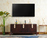Brisbane Elite Storage Three Door Wooden TV Cabinet Media Unit Furniselan grey finish