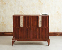 Brisbane Elite Storage Two Door Wooden Cabinet Sideboard Furniselan Brown Finish