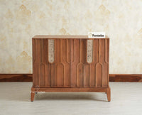 Brisbane Elite Storage Two Door Wooden Cabinet Sideboard  Furniselan Natural oak Finish