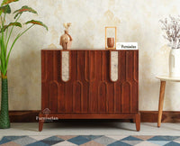 Brisbane Elite Storage Two Door Wooden Cabinet Sideboard Furniselan Brown Finish