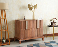 Brisbane Elite Storage Two Door Wooden Cabinet Sideboard  Furniselan Natural oak Finish