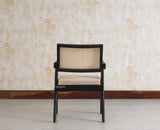 Bristol Sheesham wood Rattan Arm Chair - Dining Chair - Furniselan - Black Finish