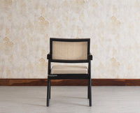 Bristol Sheesham wood Rattan Arm Chair - Dining Chair - Furniselan - Black Finish