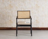 Bristol Sheesham wood Rattan Arm Chair - Dining Chair - Furniselan - Black-Finish