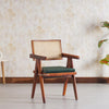 Bristol Sheesham wood Rattan Arm Chair - Dining Chair - Furniselan  - Maple-Finish