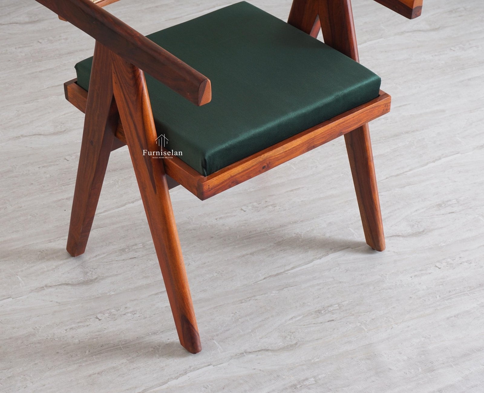 Bristol Sheesham wood Rattan Arm Chair - Dining Chair - Furniselan  - Maple-Finish