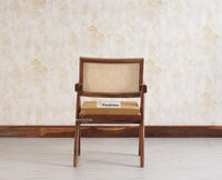 Bristol Sheesham wood Rattan Arm Chair - Dining Chair - Furniselan - Teak-Finish