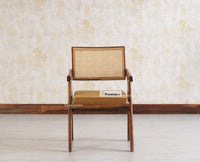 Bristol Sheesham wood Rattan Arm Chair - Dining Chair - Furniselan - Teak-Finish