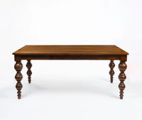 Brivon Mango Wood 6 Seater Dining Table Walnut brown