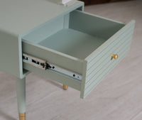 Brixton Solid Wood Bedside Table One Drawer - Furniselan-Silt-Green
