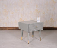 Brixton Solid Wood Bedside Table One Drawer - Furniselan-Cool-Grey