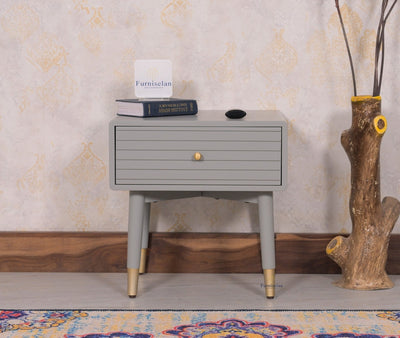 Brixton Solid Wood Bedside Table One Drawer - Furniselan