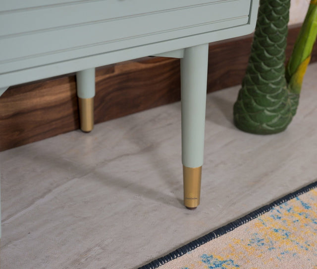 Brixton Solid Wood Bedside Table One Drawer - Furniselan-Silt-Green