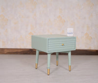 Brixton Solid Wood Bedside Table One Drawer - Furniselan-Silt-Green