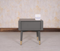 Brixton Solid Wood Bedside Table One Drawer - Furniselan-Slate-Grey
