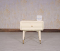 Brixton Solid Wood Bedside Table One Drawer - Furniselan-Frosty-White