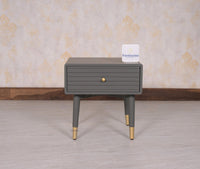 Brixton Solid Wood Bedside Table One Drawer - Furniselan-Slate-Grey