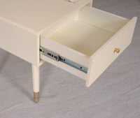 Brixton Solid Wood Bedside Table One Drawer - Furniselan-Frosty-White