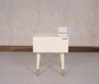 Brixton Solid Wood Bedside Table One Drawer - Furniselan-Frosty-White
