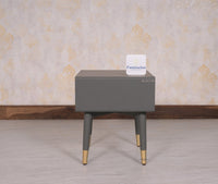 Brixton Solid Wood Bedside Table One Drawer - Furniselan-Slate-Grey