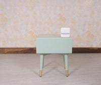 Brixton Solid Wood Bedside Table One Drawer - Furniselan-Silt-Green
