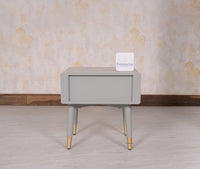 Brixton Solid Wood Bedside Table One Drawer - Furniselan-Cool-Grey