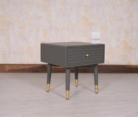 Brixton Solid Wood Bedside Table One Drawer - Furniselan-Slate-Grey
