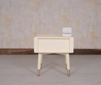 Brixton Solid Wood Bedside Table One Drawer - Furniselan-Frosty-White