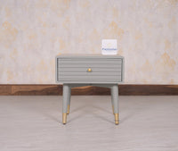 Brixton Solid Wood Bedside Table One Drawer - Furniselan-Cool-Grey