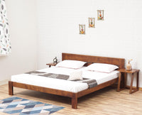 Brookefield Solid Wood King Size Bed Furniselan - Teak-Finish