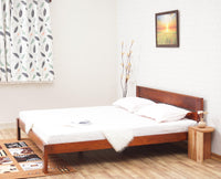 Brookefield Solid Wood King Size Bed Furniselan - Maple-Finish