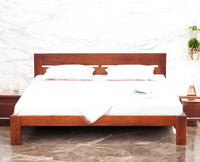 Brookefield Solid Wood King Size Bed Furniselan - Maple-Finish