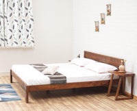 Brookefield Solid Wood King Size Bed Furniselan - Teak-Finish