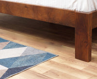 Brookefield Solid Wood Queen Size Bed Furniselan - Teak-Finish