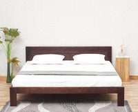 Brookefield Solid Wood Queen Size Bed Furniselan - Grey-Finish