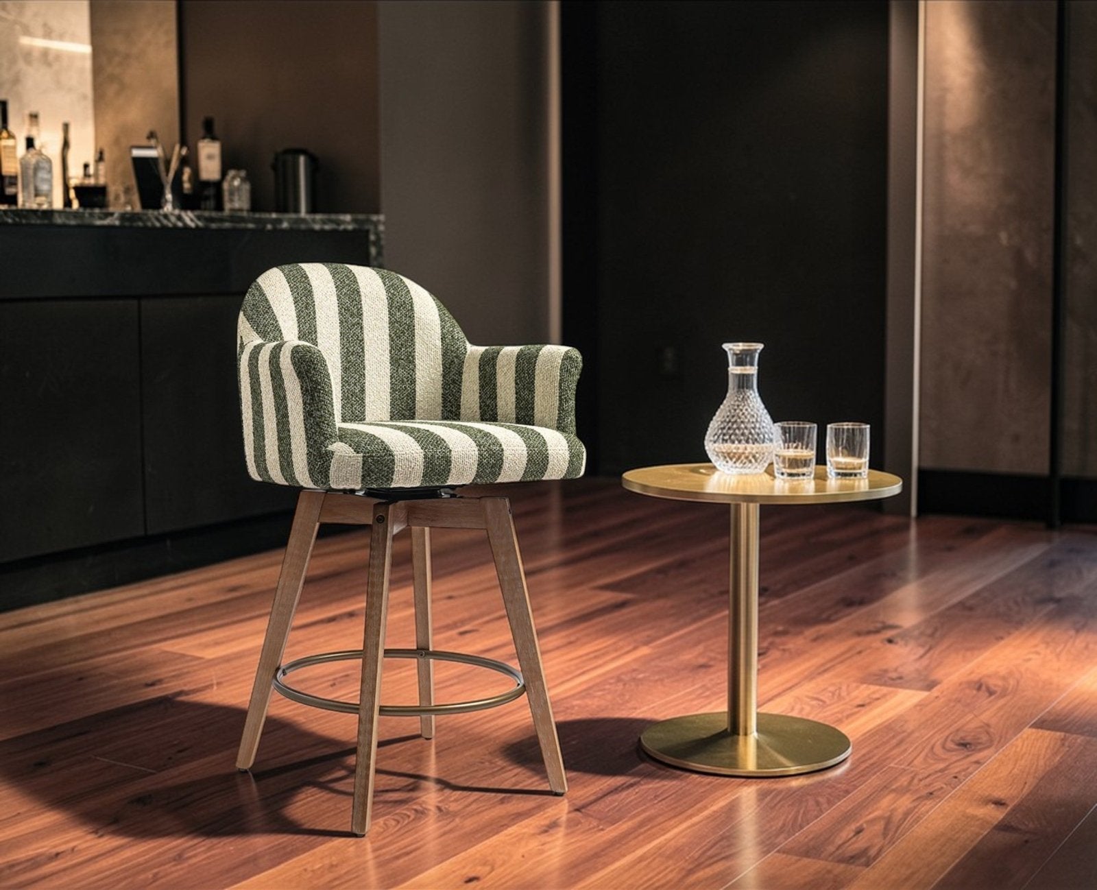 Brooklyn Bar Chair  Swivel Counter Stool Furniselan Olive Green