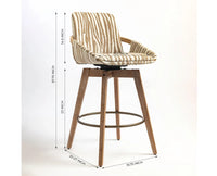 Brooklyn Bar Chair  Swivel Counter Stool Furniselan Brown and Cream