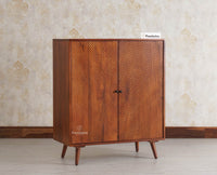 Brussels Wooden Two Door Cabinet Furniselan - Brown-Finish