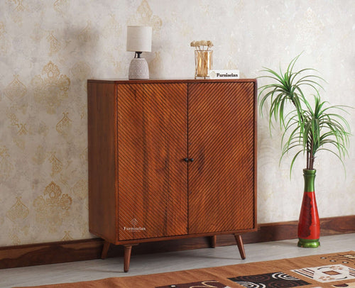 Brussels Wooden Two Door Cabinet Furniselan - Brown-Finish