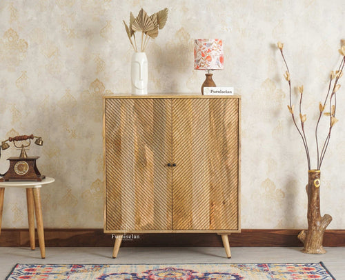Brussels Wooden Two Door Cabinet Furniselan Natural Finish