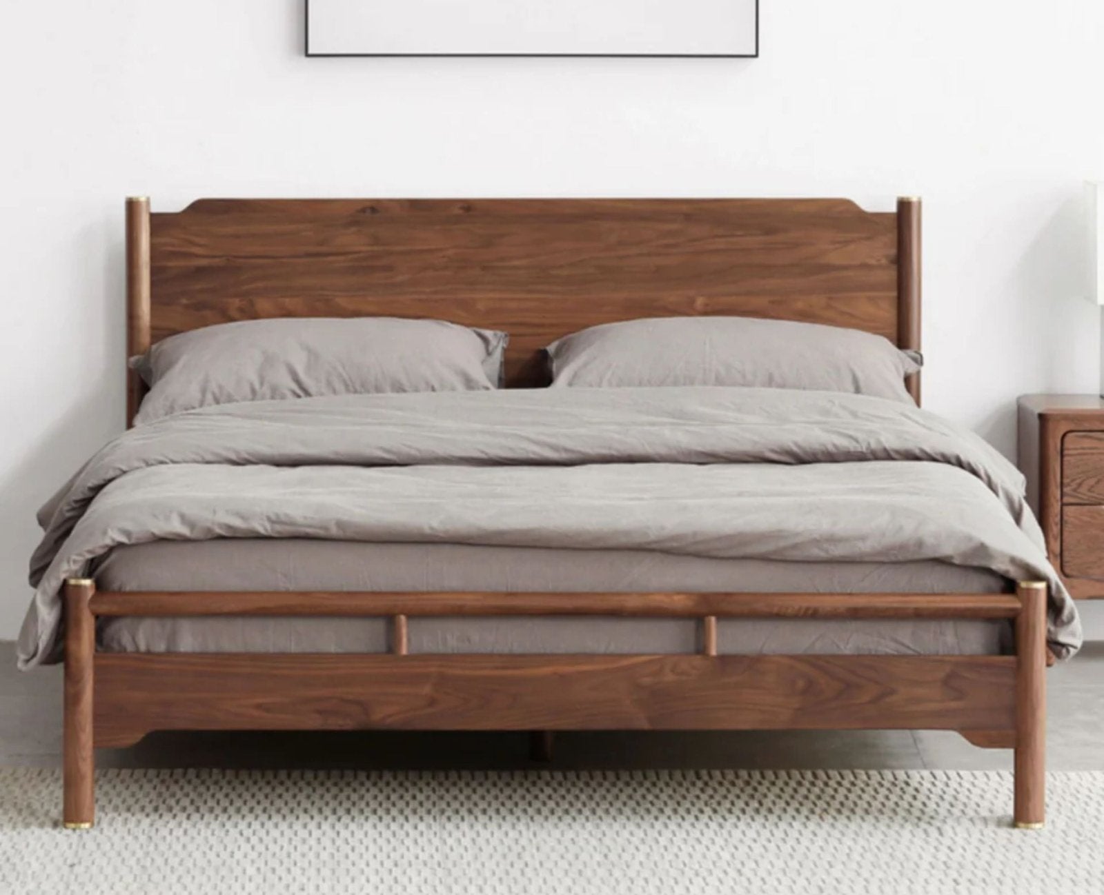 Budapest Signature Wooden Bed Queen Size Furniselan Teak Finish