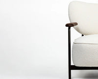 Buffalo Cotton Wooden Arm Chair Furniselan Teak Finish